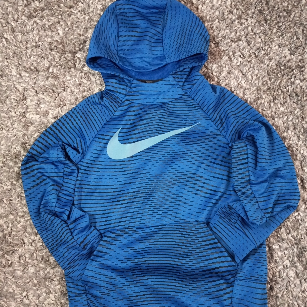 🔥Kids Nike Blue Patterned Pullover Hoddie Jacket Size S Boys